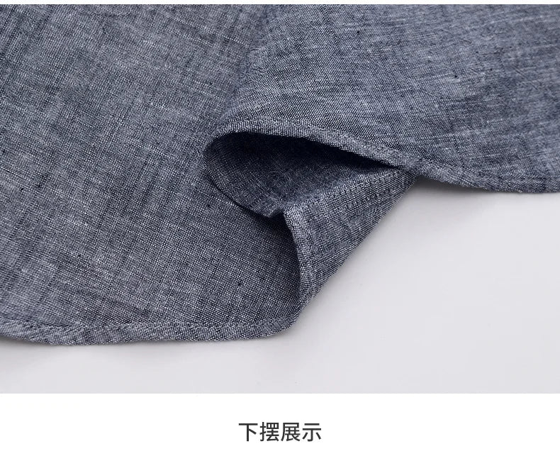 Men's NoEnName_Null Fashion Solid Color Cotton Linen Long-Sleeved Shirt.
