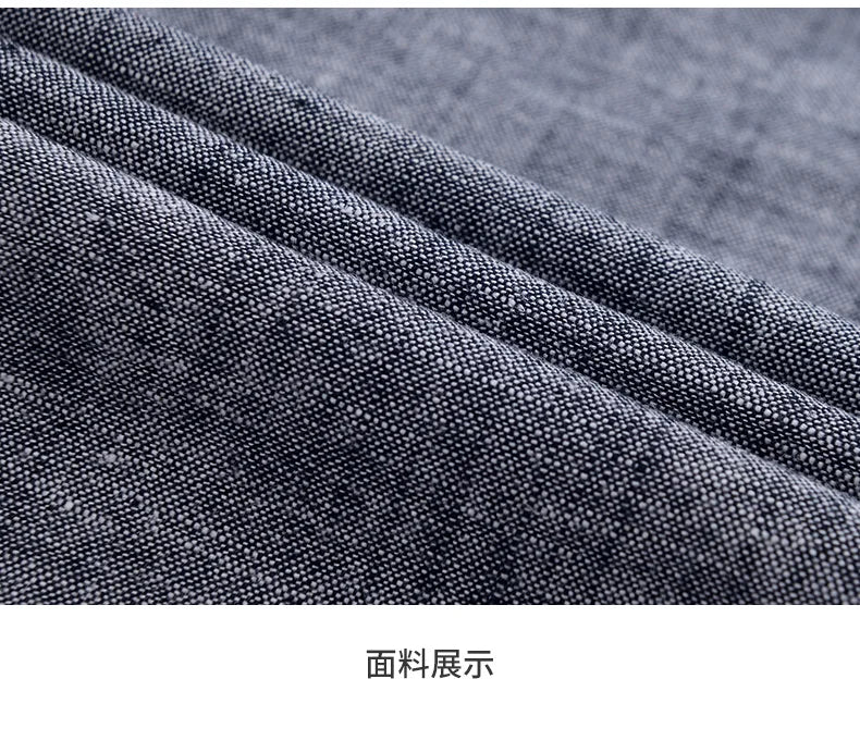 Men's NoEnName_Null Fashion Solid Color Cotton Linen Long-Sleeved Shirt.