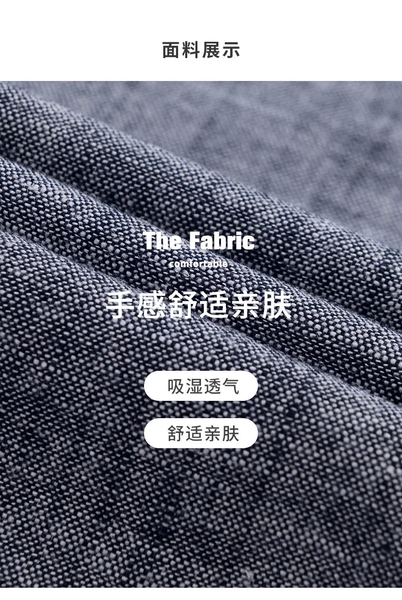Men's NoEnName_Null Fashion Solid Color Cotton Linen Long-Sleeved Shirt.