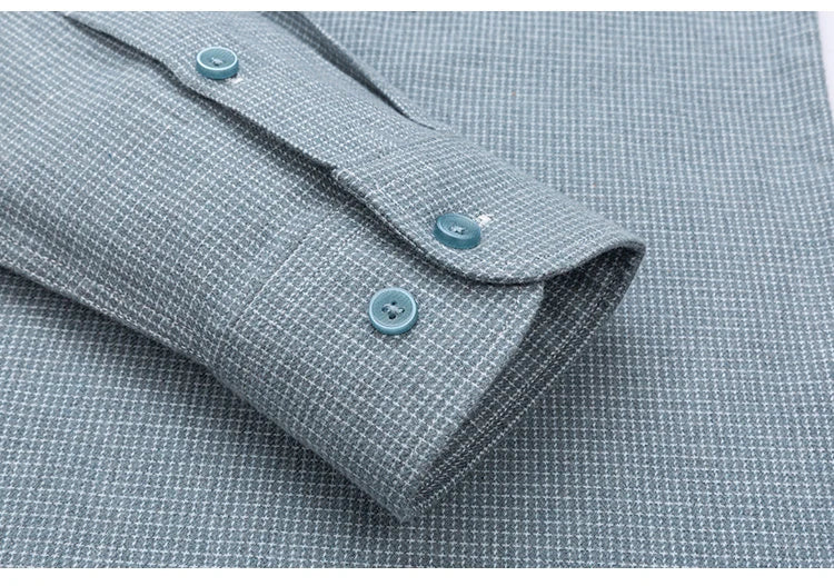 men's Luxury high-quality100%cotton houndstooth full shirts for men slim fit Casual shirt long-sleeve plaid soft designer clothes ropa